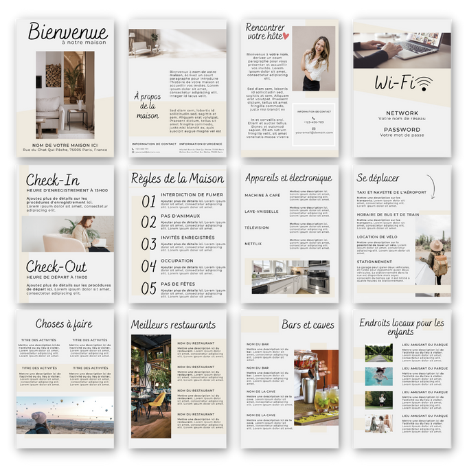 BnB Welcome Book Template (French version)