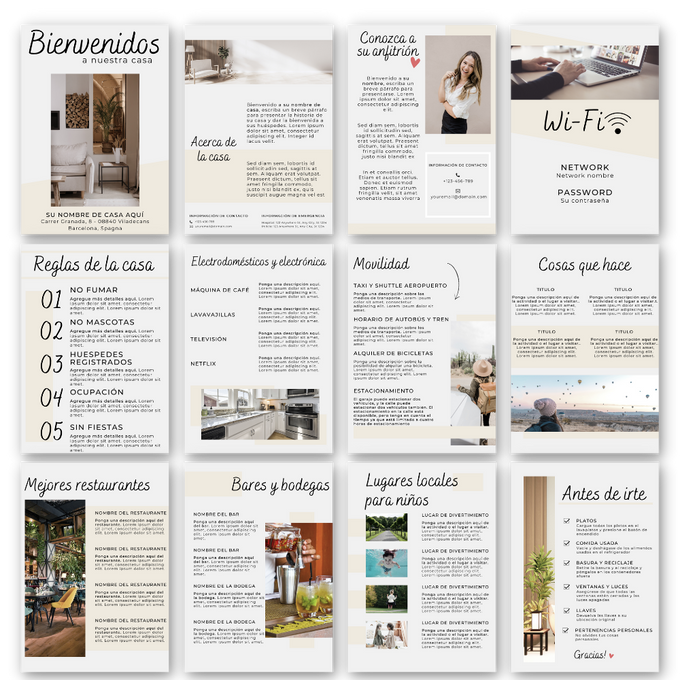 BnB Welcome Book Template (Spanish version)