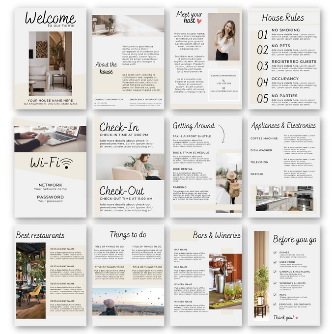 BnB Welcome Book Template (English version)